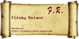 Füleky Roland névjegykártya