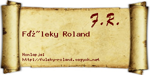 Füleky Roland névjegykártya